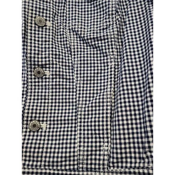 Talbots Women's Classic Jean Jacket Gingham Blue White Check  Size PS - Picture 6 of 10